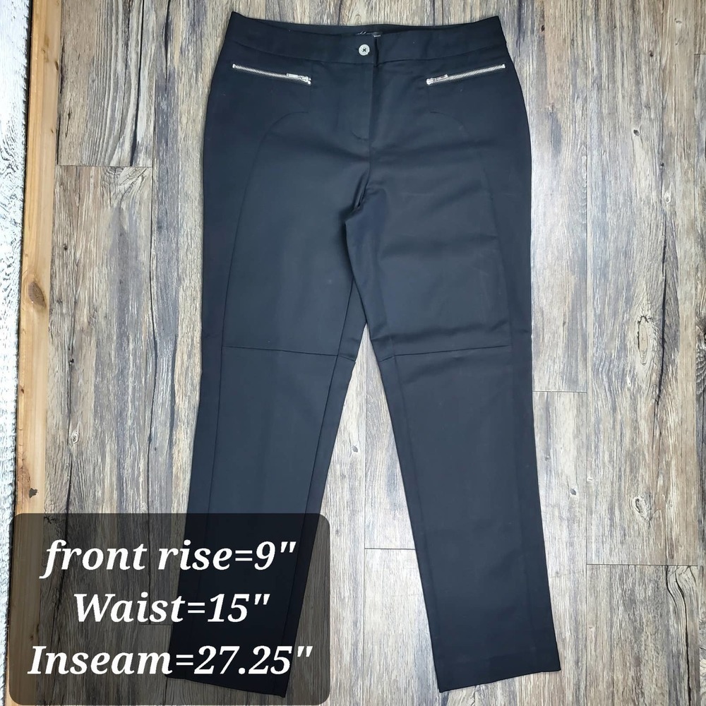 Black Label by Chico's Chino Tapered Black Dress Pants Size 4 - Picture 7 of 9